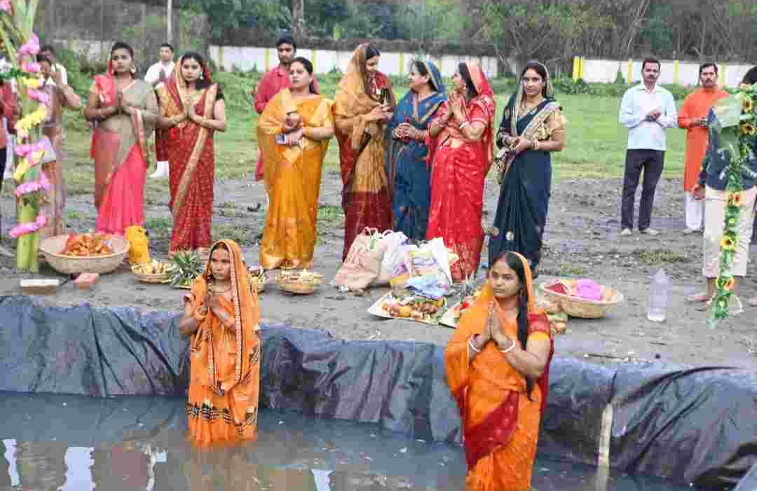 सीआरपीएफ कैंप सिलीगुड़ी में चैत्र छठ महापर्व का आयोजन